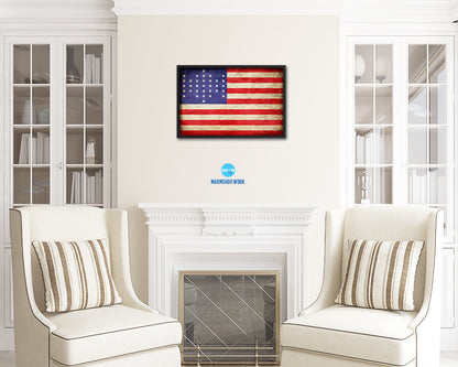 33 Stars Union Civil War Vintage Military Flag Framed Print Sign Decor Wall Art Gifts