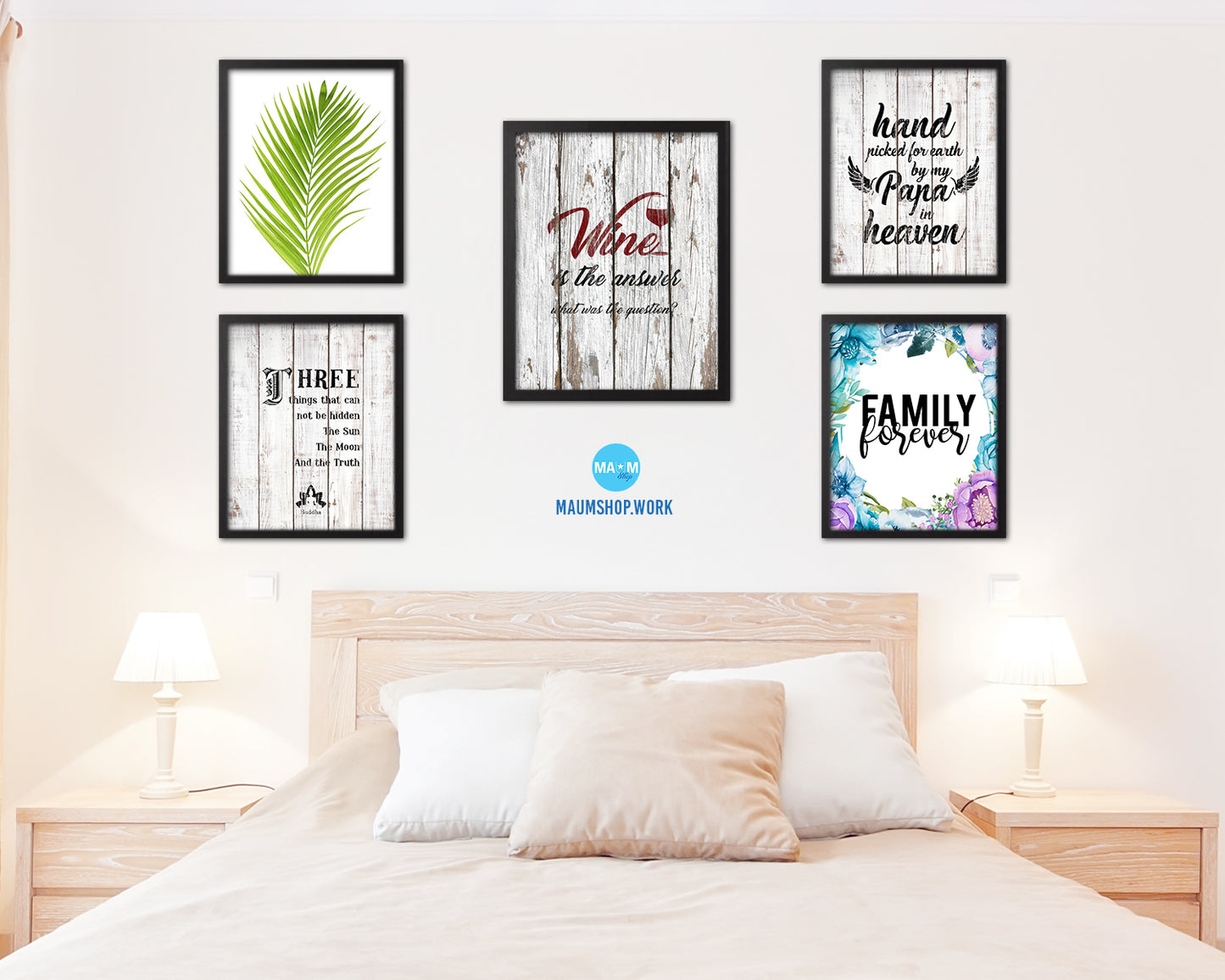 Wine is the answer what was the question Words Wood Framed Print Wall Decor Art Gifts