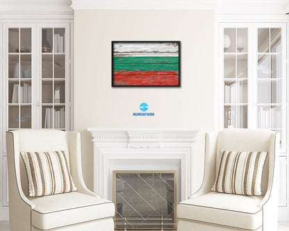 Bulgaria Country Wood Rustic National Flag Wood Framed Print Wall Art Decor Gifts