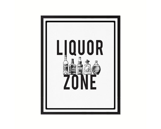 Liquor Zone Notice Danger Sign Framed Print Home Decor Wall Art Gifts