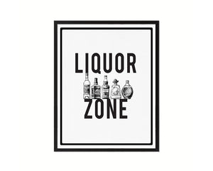 Liquor Zone Notice Danger Sign Framed Print Home Decor Wall Art Gifts