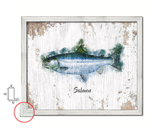 Salmon Fish Framed Prints Modern Restaurant Sushi Bar Watercolor Wall Art Decor