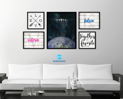 Earth Planet Prints Length of Year Watercolor Solar System Framed Print Home Decor Wall Art Gifts