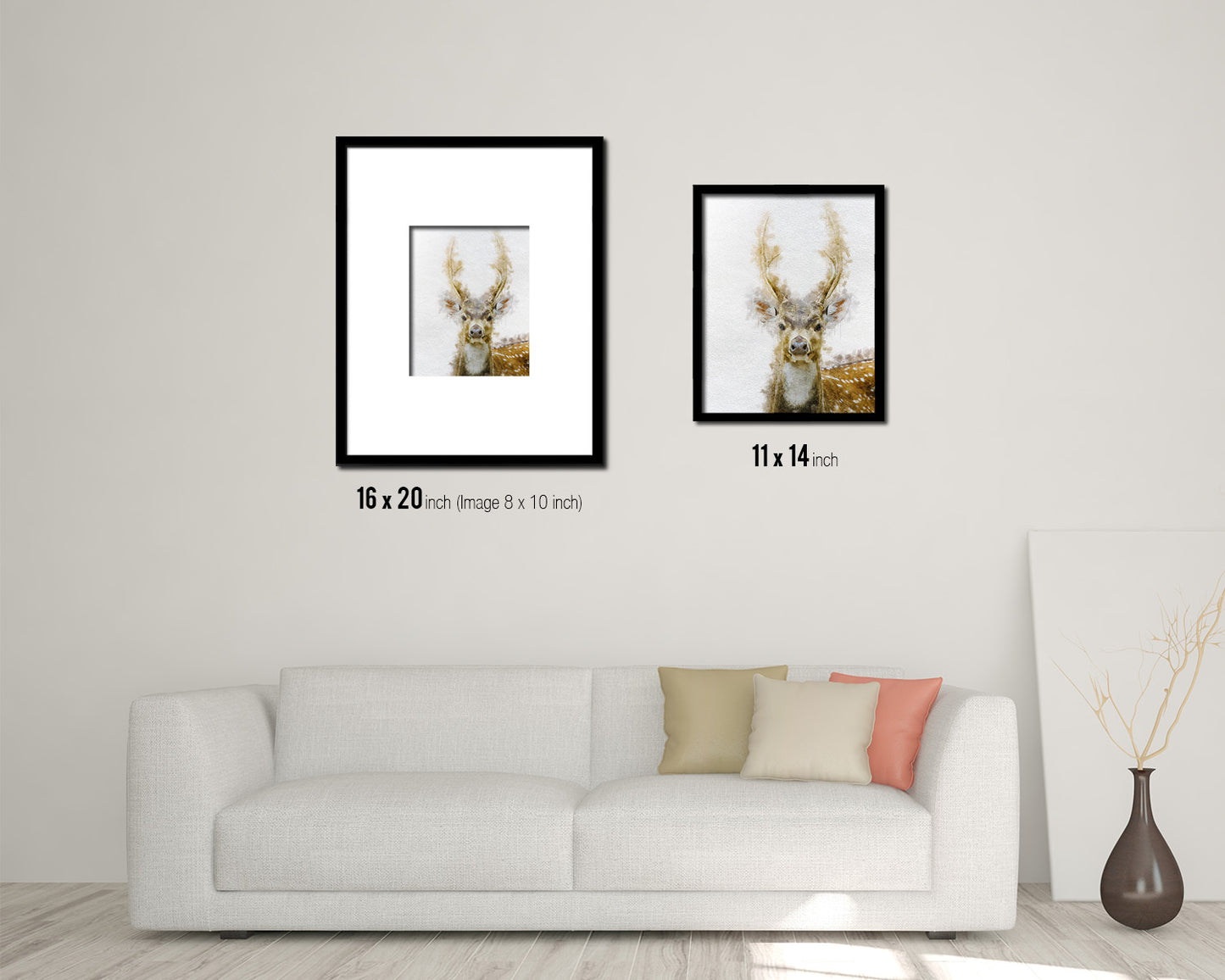 Deer Animal Painting Print Framed Art Home Wall Decor Gifts