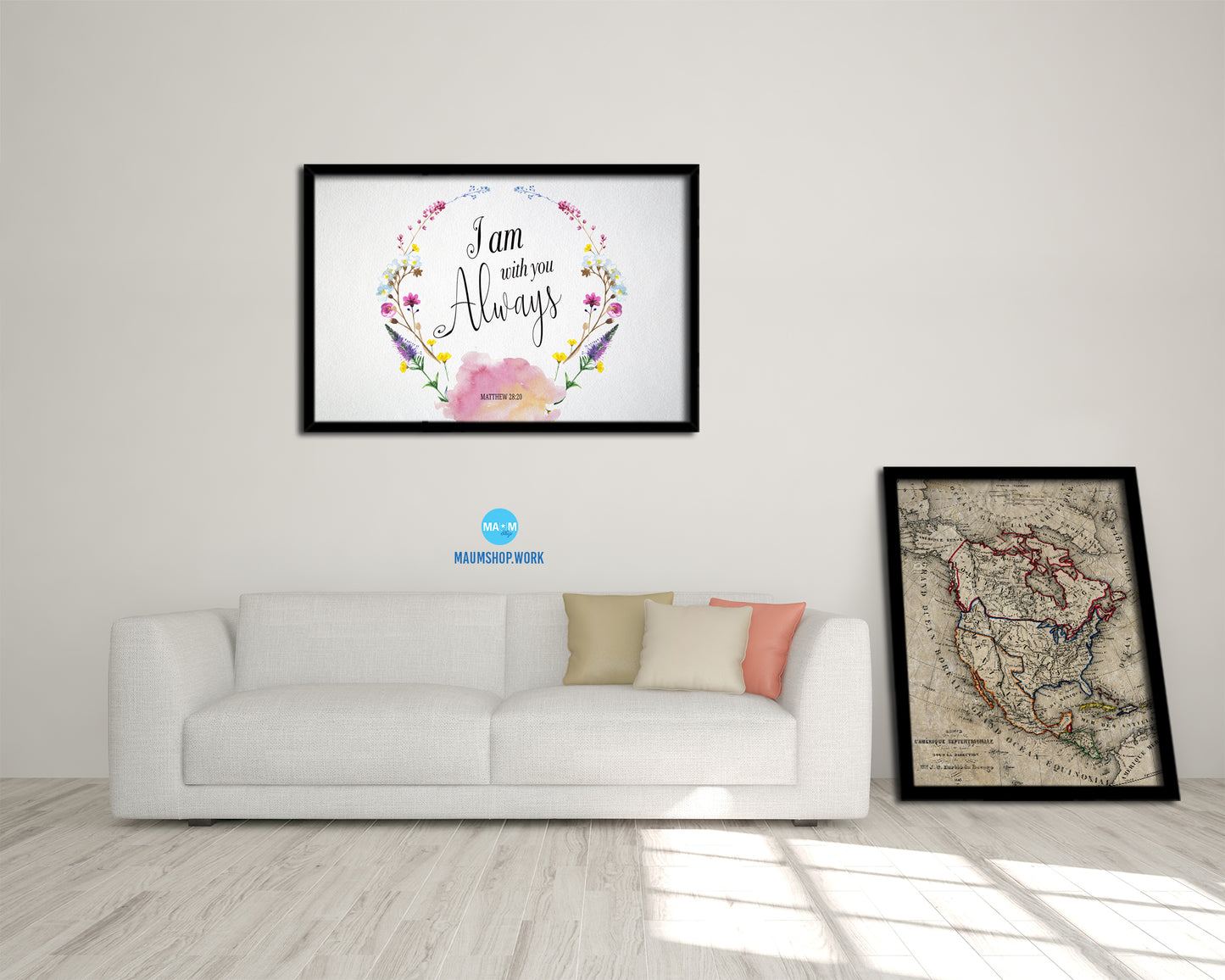 I Am With You Always, Matthew 28:20 Bible Verse Scripture Framed Print Wall Decor Art Gifts