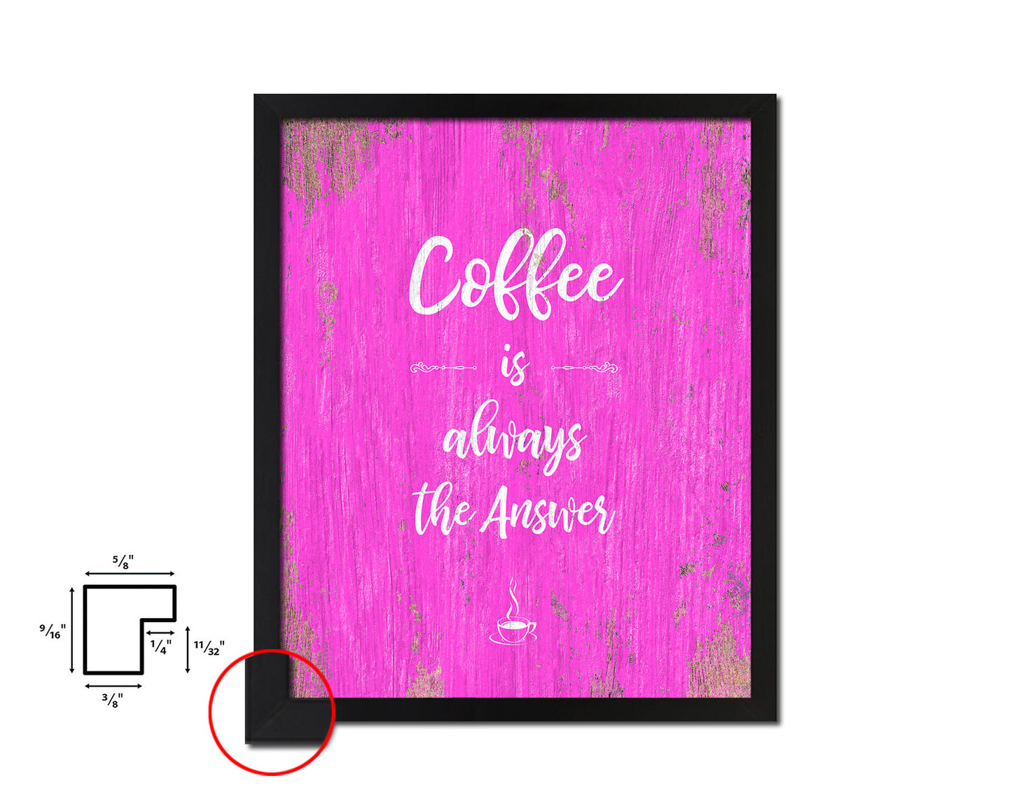 Coffee the answer is always coffee Quotes Framed Print Home Decor Wall Art Gifts