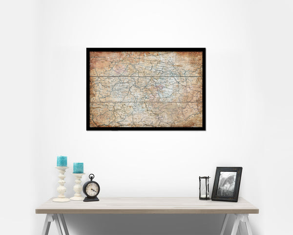 Germany Antique Map Framed Print Art Wall Decor Gifts