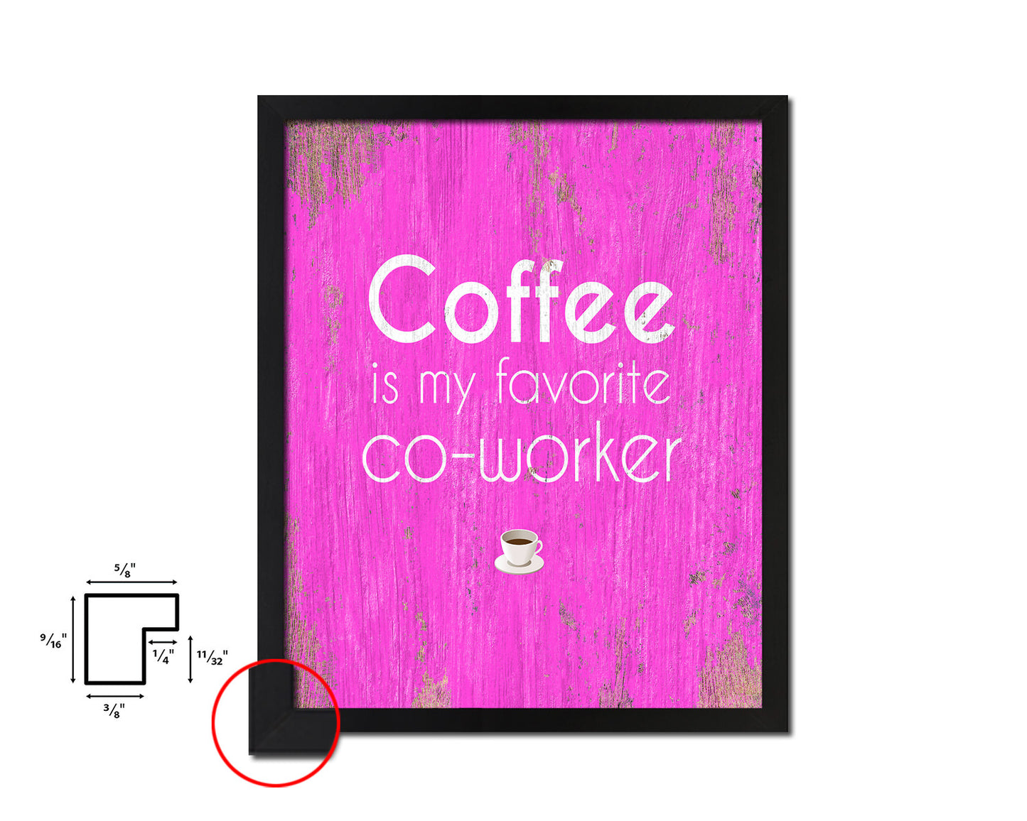 Coffee is my favorite co-worke Quotes Framed Print Home Decor Wall Art Gifts