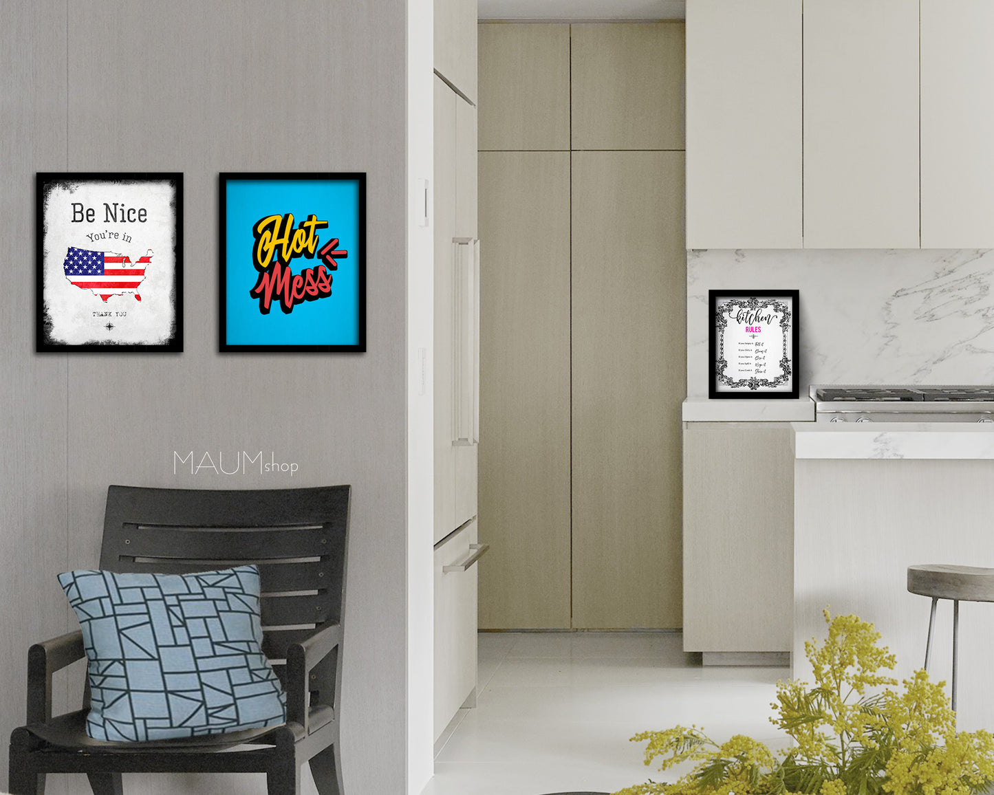 Hot Mess Quote Framed Print Wall Decor Art Gifts