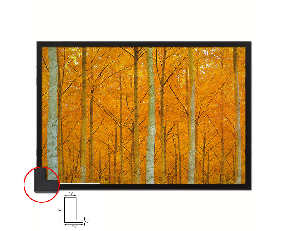 Autumn in the Trees Leaves Turned Bright Yellow Vibrant Seasonal Color Landscape Print Art