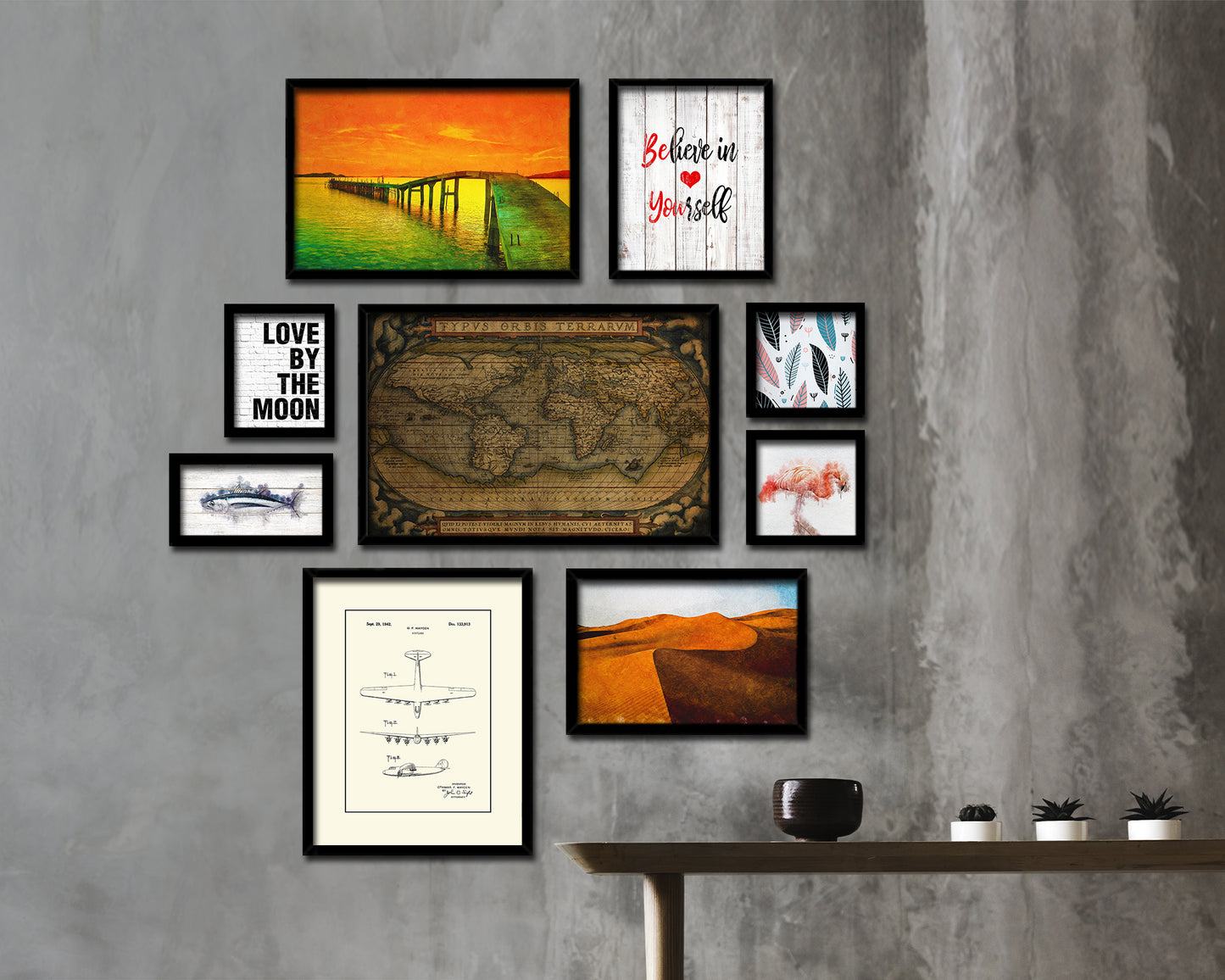 World Ortelius Circa Vintage Map Framed Print Art Wall Decor Gifts