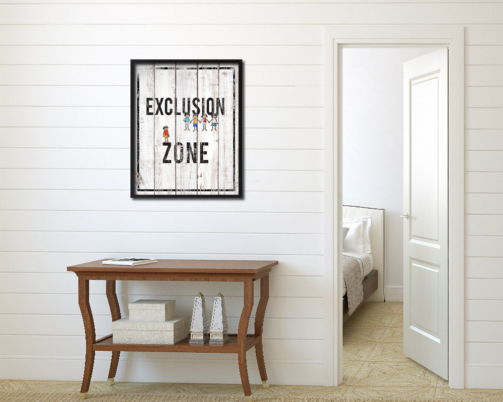 Exclusion Zone Notice Danger Sign Framed Print Home Decor Wall Art Gifts