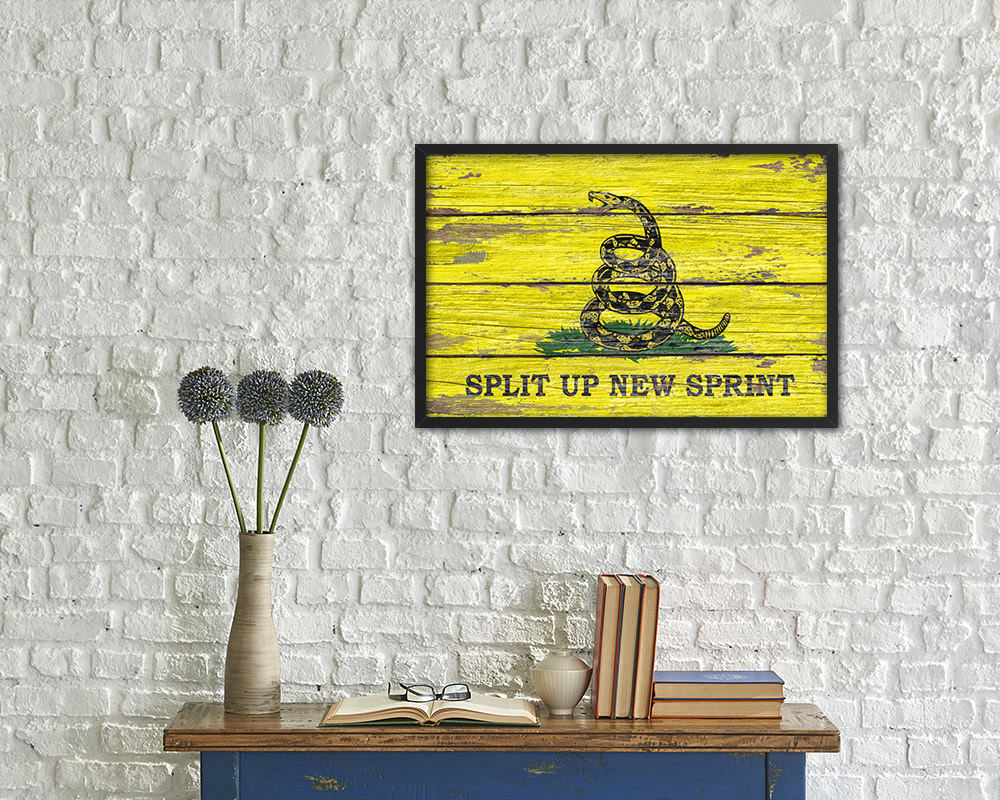 Split up New Sprint Wood Rustic Flag Wood Framed Print Wall Art Decor Gifts