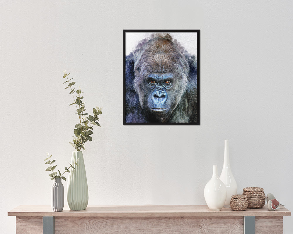 Gorillas Animal Painting Print Framed Art Home Wall Decor Gifts