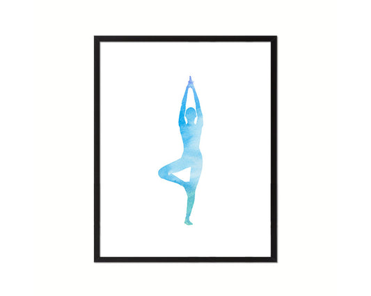 Mountain Pose Yoga Wood Framed Print Wall Decor Art Gifts