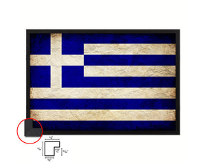 Greece Country Vintage Flag Wood Framed Print Wall Art Decor Gifts