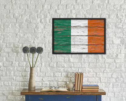 Ireland Country Wood Rustic National Flag Wood Framed Print Wall Art Decor Gifts