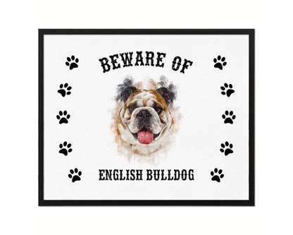 Beware of Dalmatian Sign Wood Framed Print Wall Art Decor Gifts