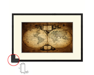 World 1752 Old Map Framed Print Art Wall Decor Gifts