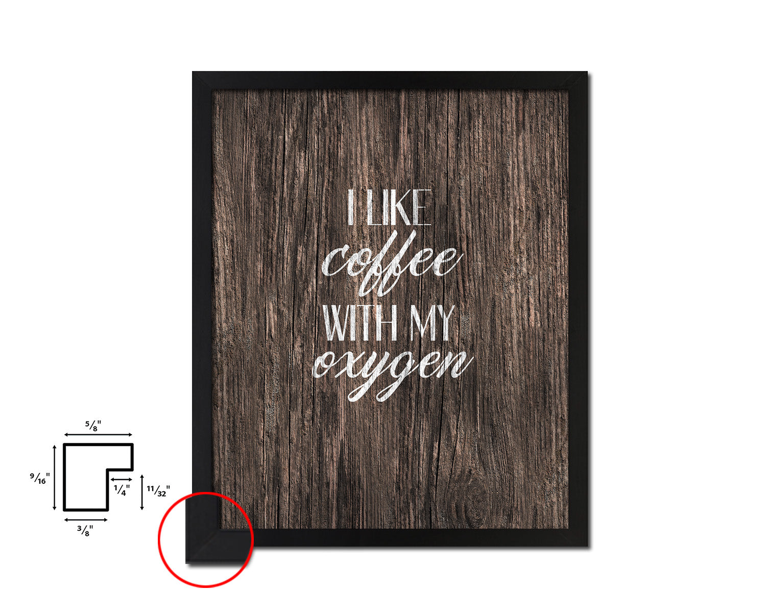 I like coffee with my oxygen Quote Framed Artwork Print Wall Decor Art Gifts