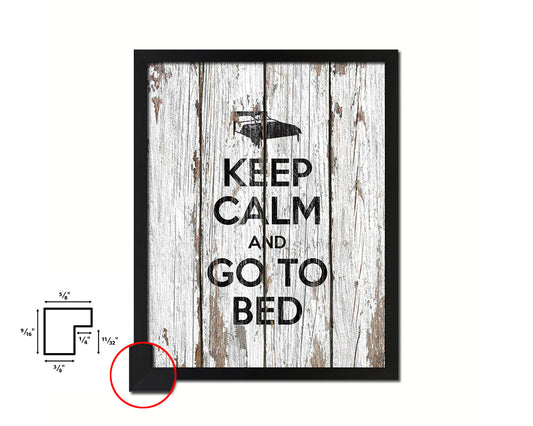 Keep calm and go to bed Quote Framed Print Home Decor Wall Art Gifts