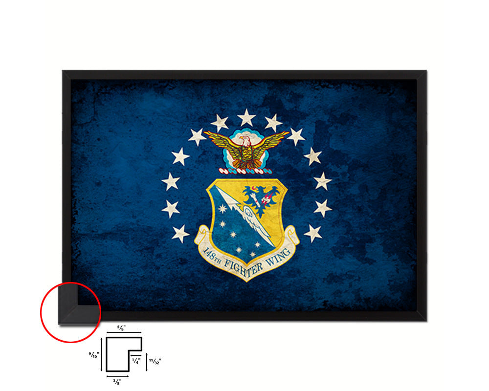 148th Fighter Wing Emblem Paper Texture Flag Framed Prints Home Decor Wall Art Gifts