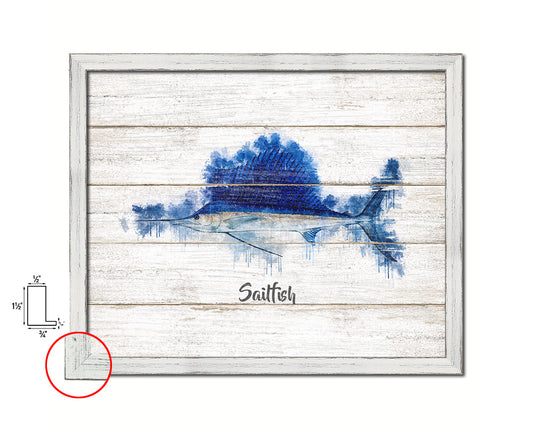 Sailfish Fish Framed Prints Modern Restaurant Sushi Bar Watercolor Wall Art Decor
