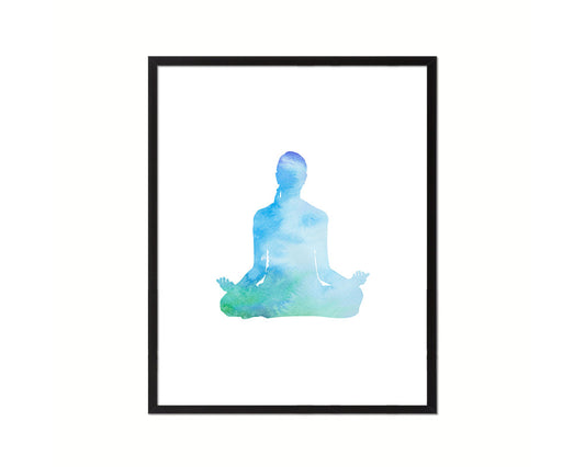 Half Lotus Pose Ardha Padmasana Yoga Wood Framed Print Wall Decor Art Gifts