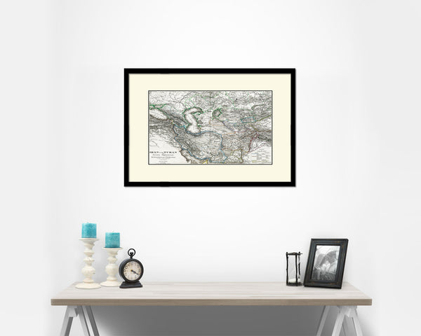 Middle East Iran Iraq Old Map Framed Print Art Wall Decor Gifts