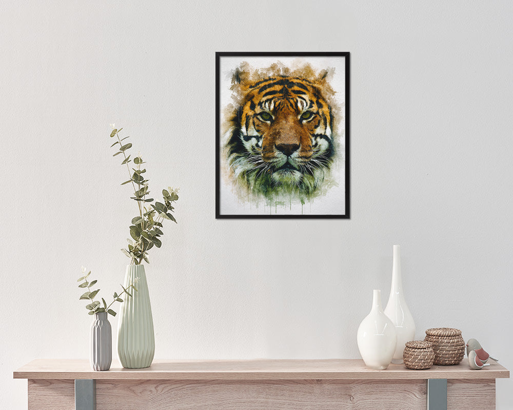 Tiger Animal Painting Print Framed Art Home Wall Decor Gifts