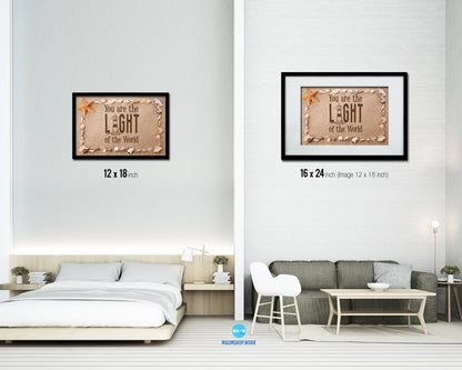 You Are the Light of The World, Matthew 5:14 Bible Verse Scripture Framed Art
