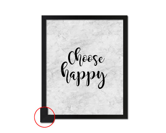 Choose Happy Quote Framed Print Wall Art Decor Gifts