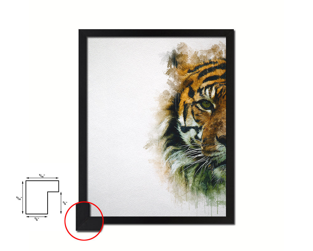 Tiger Animal Painting Print Framed Art Home Wall Decor Gifts