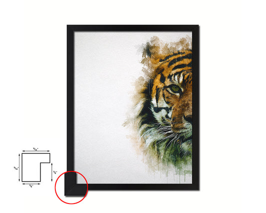Tiger Animal Painting Print Framed Art Home Wall Decor Gifts