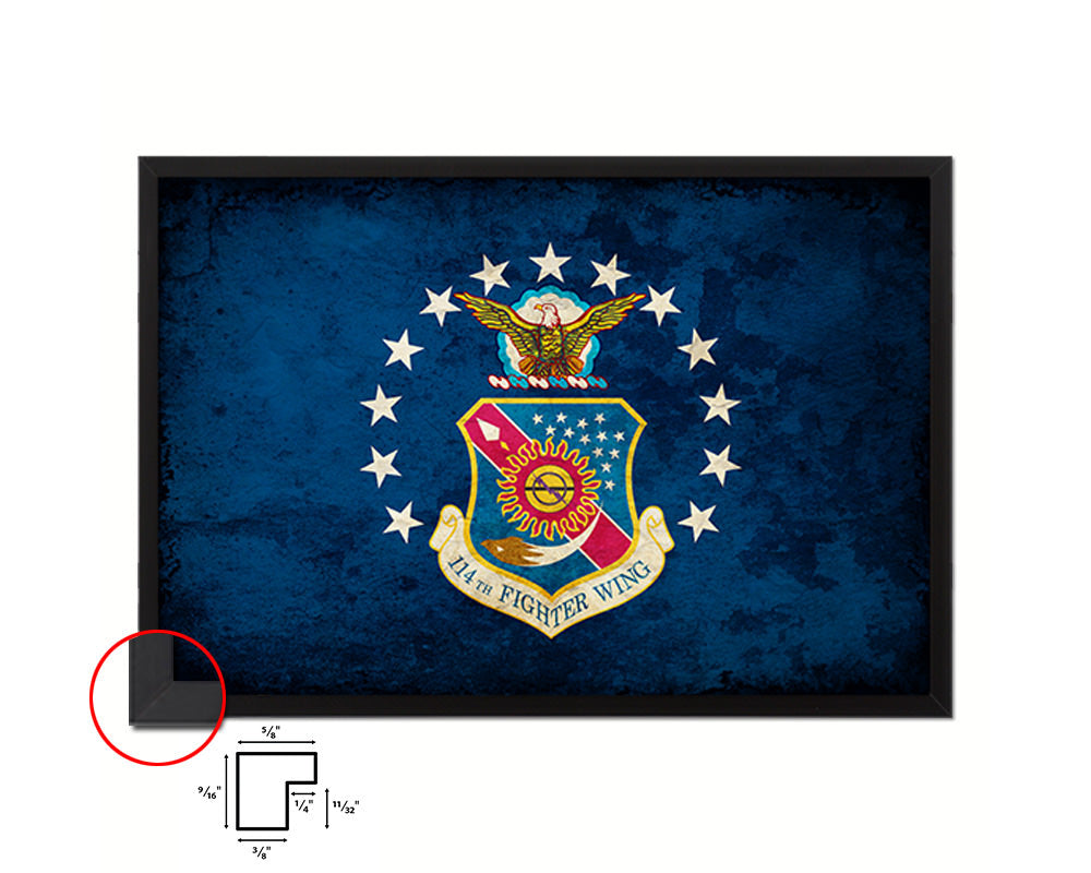 104th Fighter Wing Paper Texture Emblem Flag Wood Frame Prints Wall Art Decor Gifts