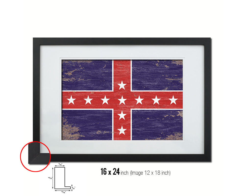 Army of Tennessee Shabby Chic Military Flag Framed Print Decor Wall Art Gifts