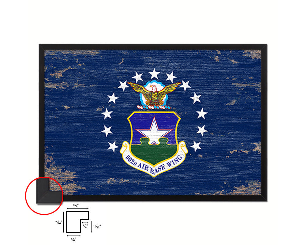 104th Fighter Wing Shabby Chic Emblem Flag Wood Framed Prints Wall Art Decor Gifts