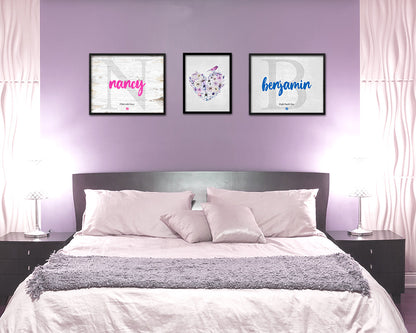 Nancy Personalized Biblical Name Plate Art Framed Print Kids Baby Room Wall Decor Gifts