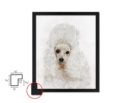 Poodles Dog Puppy Portrait Framed Print Pet Watercolor Wall Decor Art Gifts
