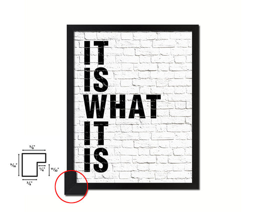It is what it is Quote Framed Print Home Decor Wall Art Gifts