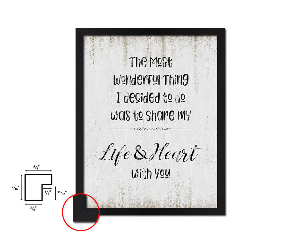 The most wonderful thing I decided to do Quote Wood Framed Print Wall Decor Art