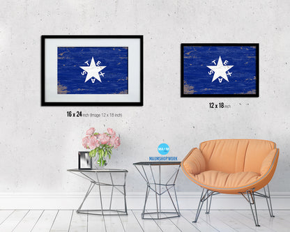 Texas History Lorenzo De Zavala Shabby Chic Military Flag Framed Print Decor Wall Art Gifts