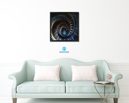 Vatican Museum Vintage Spiral Staircase Wood Framed Print Interior Wall Decor Art Gifts