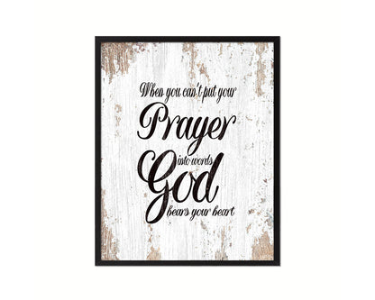 When you can't put your prayer into words Quote Framed Print Home Decor Wall Art Gifts