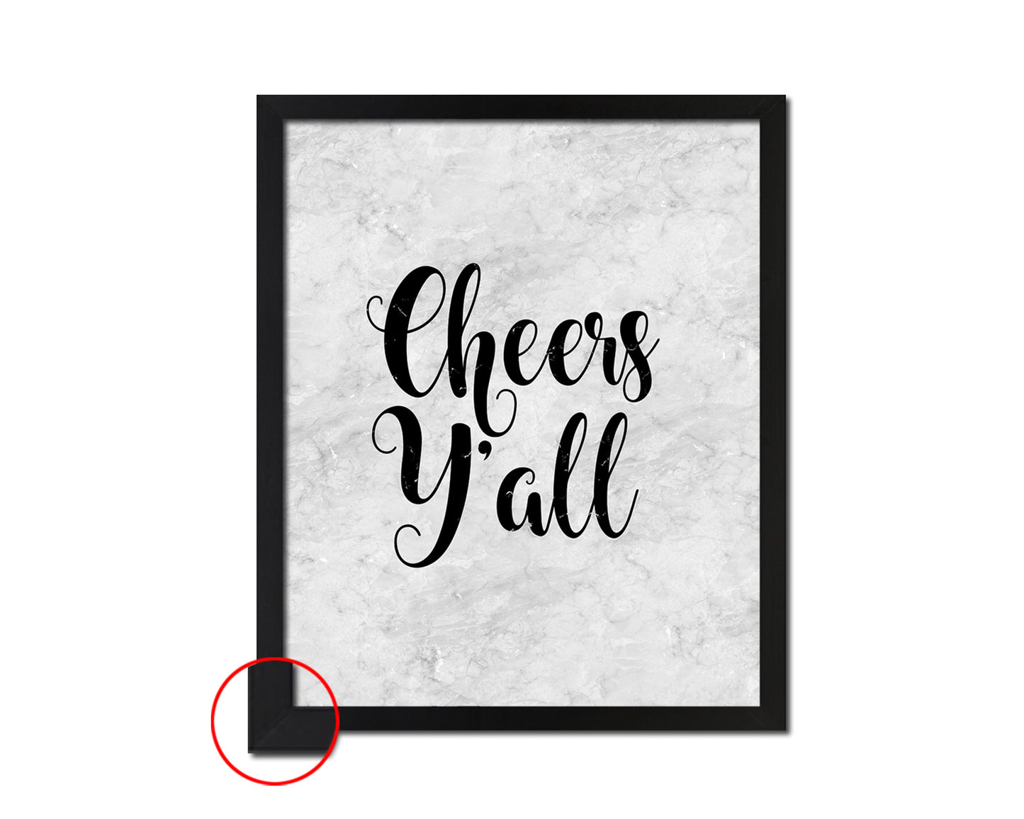 Cheers y'all Western Quote Framed Print Wall Art Decor Gifts