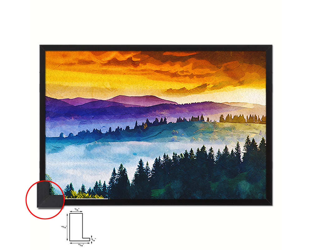 Ukraine Europe Majestic Sunset Mountains Overcast Sky Storm Carpathian Landscape Painting Print Art