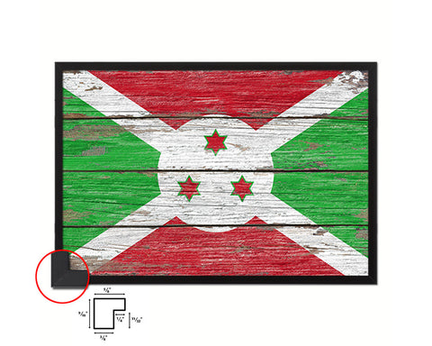 Burundi Country Wood Rustic National Flag Wood Framed Print Wall Art Decor Gifts