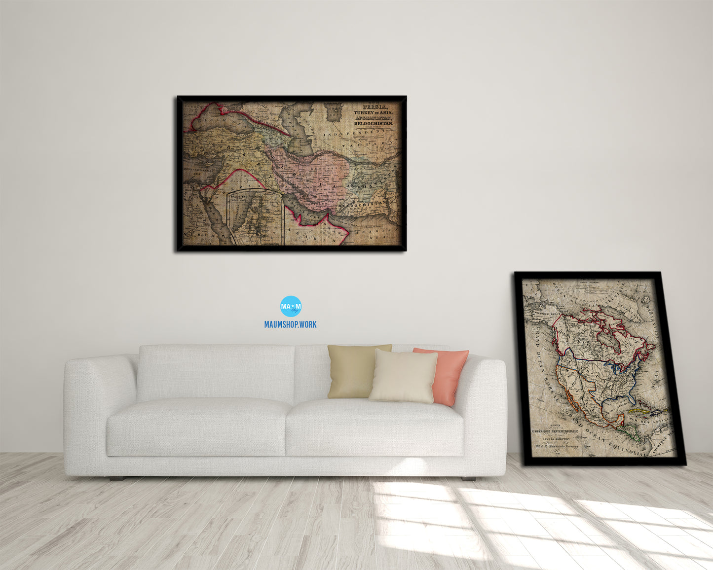 Persia Iraq Iran Afghanistan Vintage Map Framed Print Art Wall Decor Gifts