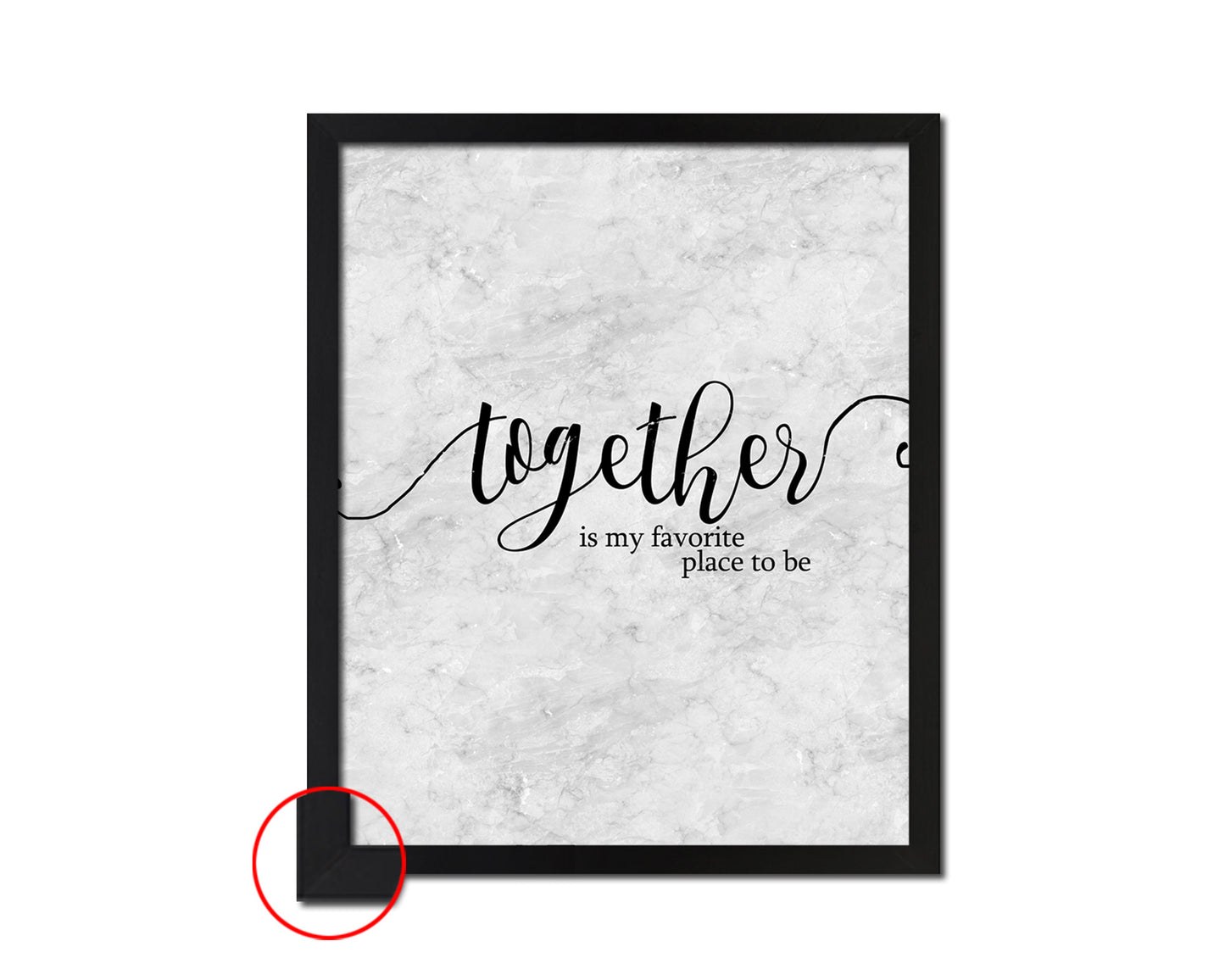 Together is my favorite place to be Quote Framed Print Wall Art Decor Gifts