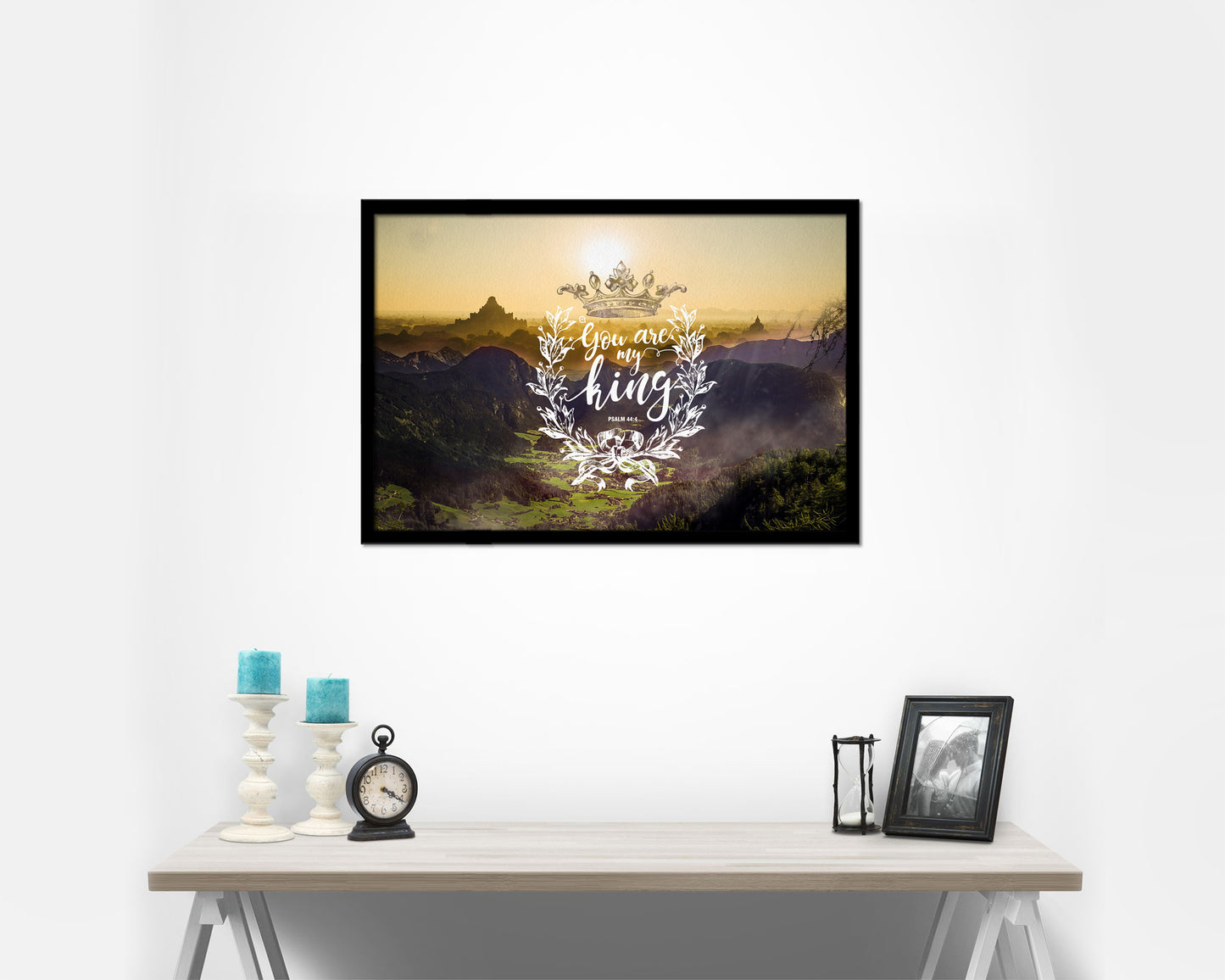 You are my king, Psalm 44:4 Bible Verse Scripture Framed Print Wall Decor Art Gifts